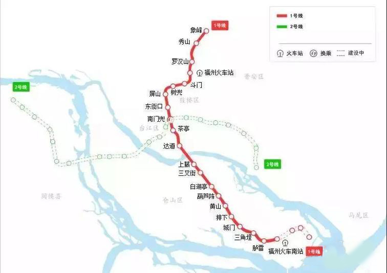印象外滩距离福州地铁1号线近,率先享受地铁福利,骑行只要10分钟即可